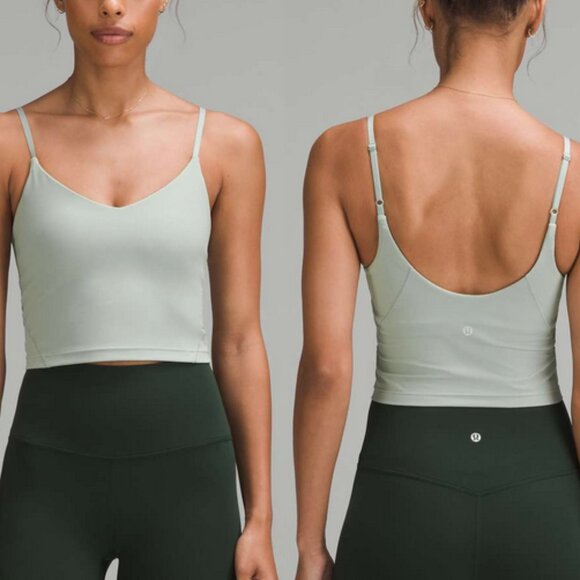 Lululemon Align Cropped Cami Tank Top A/B Cup Jade Grey - Picture 1 of 6